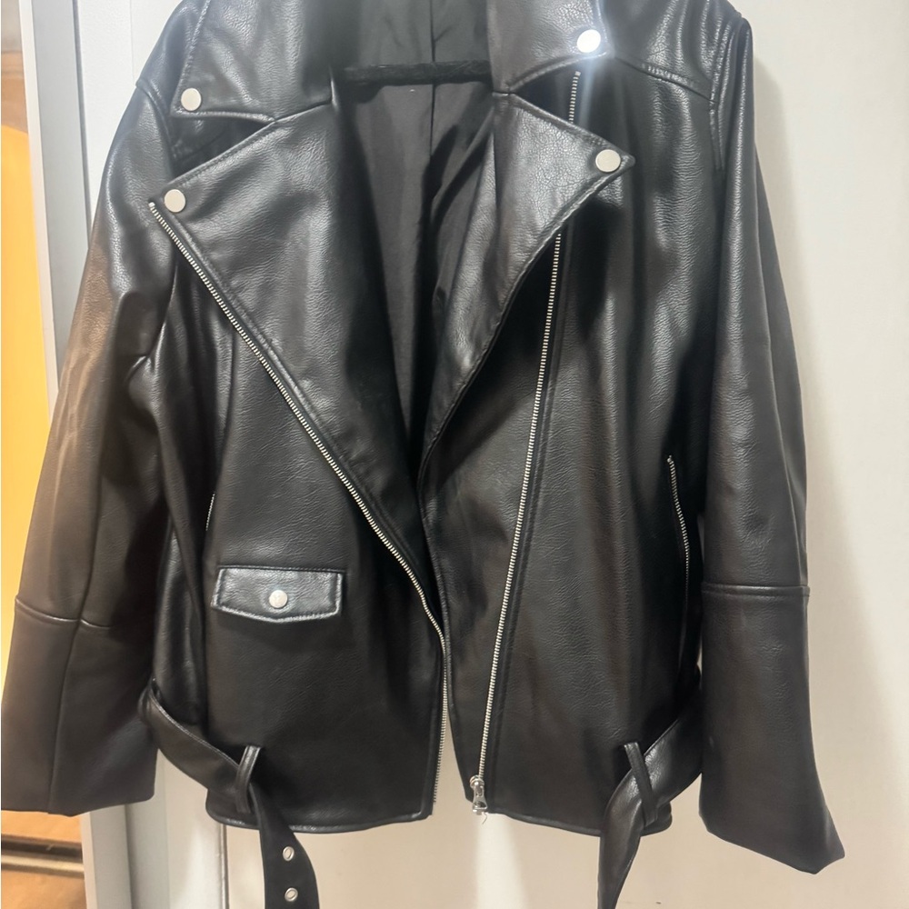 Black Leather Moto Jacket